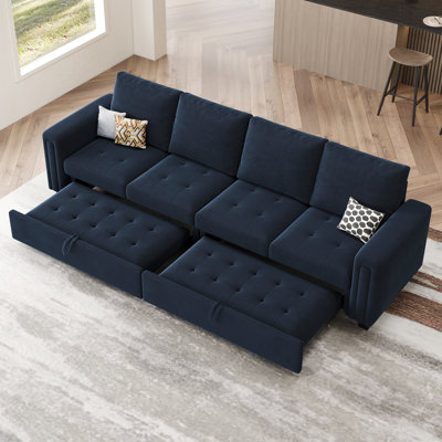 Canapé-lit modulaire en velours