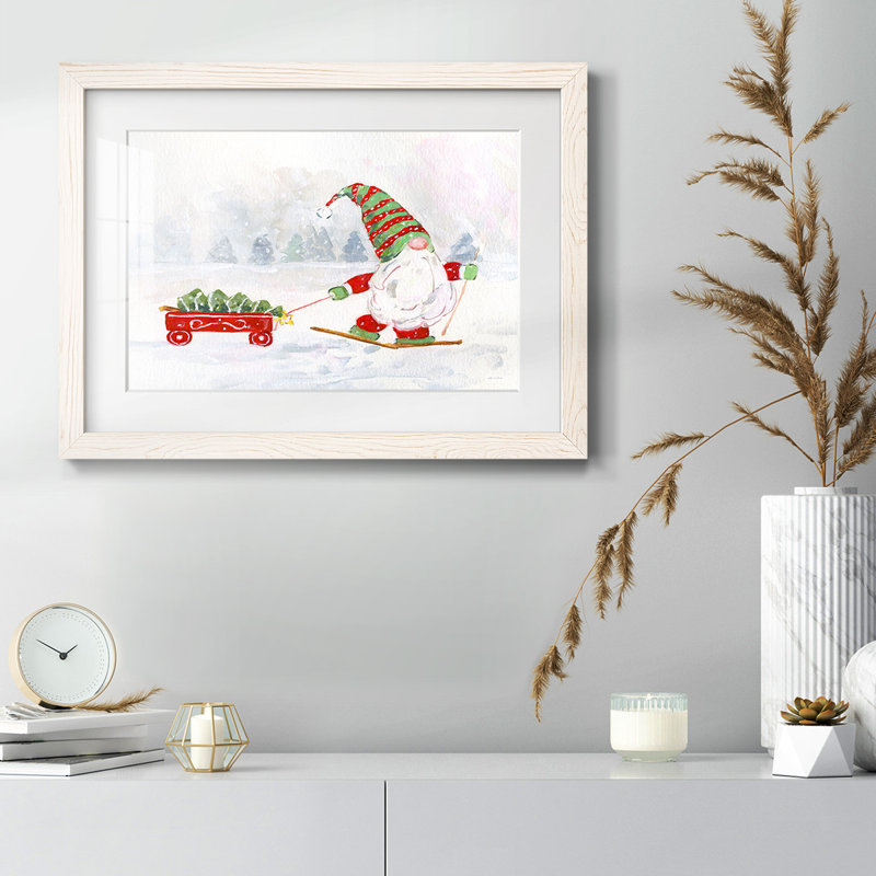 " Winter Gnome I ", White Framed, 28" H x 42" W x 1.5" D