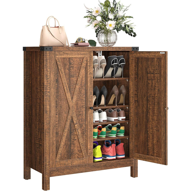 Versus 20 Pair Shoe Storage Cabinet, Brown