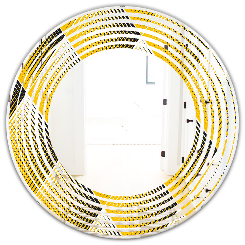 Miroir mural Wave, 23,6 po x 23,6 po, Vague losange géométrique glam