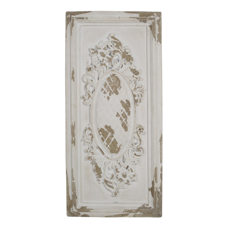 Grand panneau d'art mural blanc 18 "x 39,5", sculpture murale rectangulaire, décoration murale pour le salon, la salle à manger, le bureau, la chambre à coucher
