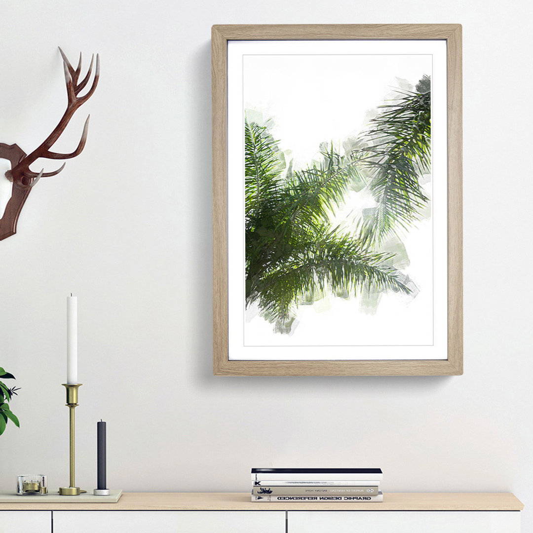 Maspalomas Palm Tree Fronds in Abstract - Picture Frame Graphic Art Print