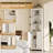 68" Tall Fluted Corner Cabinet For Bathroom, Modern Living Room & Kitchen - Adjustable Shelves, Space-saving Natural Oak Storage, Curved Profile Design-1336248852