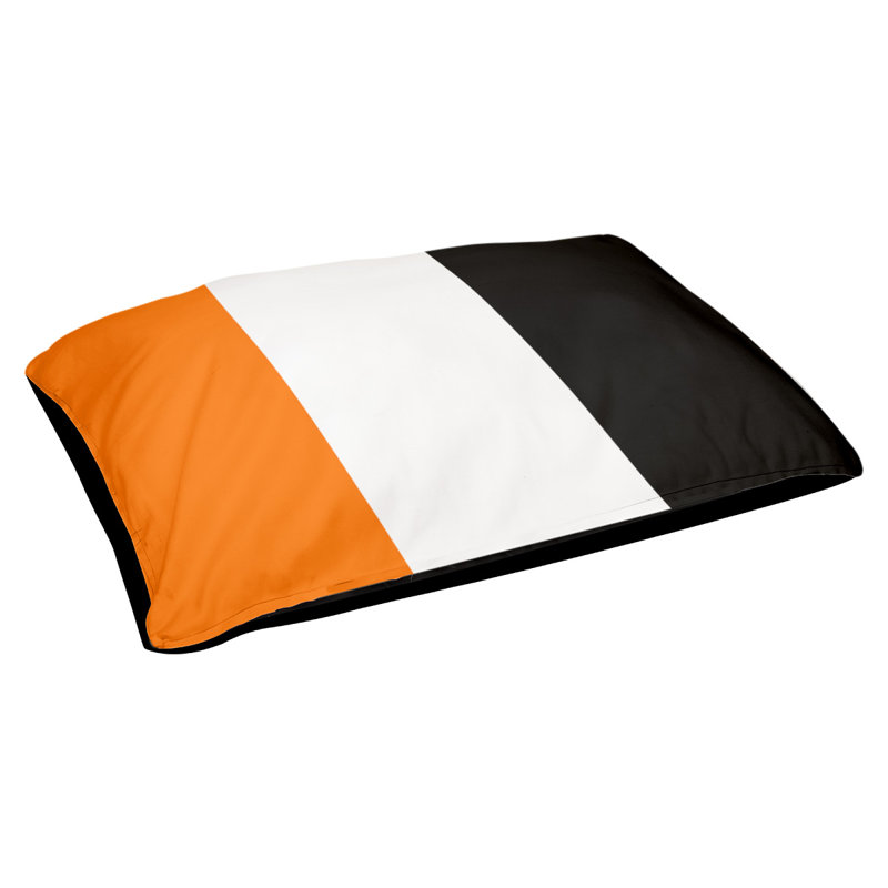 Coussin d'extérieur pour chien Mississippi Rebellion, Très grand (l 50 po x P 40 po x H 7 po), Orange / blanc / noir
