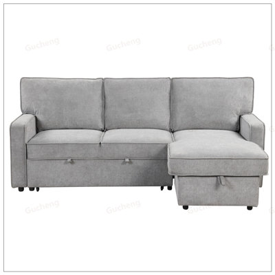 Upholstery Sleeper Sectional Sofa with Storage, USB Port, and Cup Holders for Modern Living