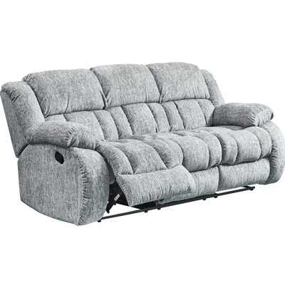 Fauteuil inclinable et gris - housse en tissu, structure en bois, fonction d'inclinaison manuelle, accoudoirs rembourrés surdimensionnés, méridienne rembourrée roulée, coussins de siège fixes, tissu additionnel à glissement doux,