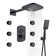 4-Function Wall Mounted Thermostatic Complete Shower System with 6 Body Jets and Rough-in Valve