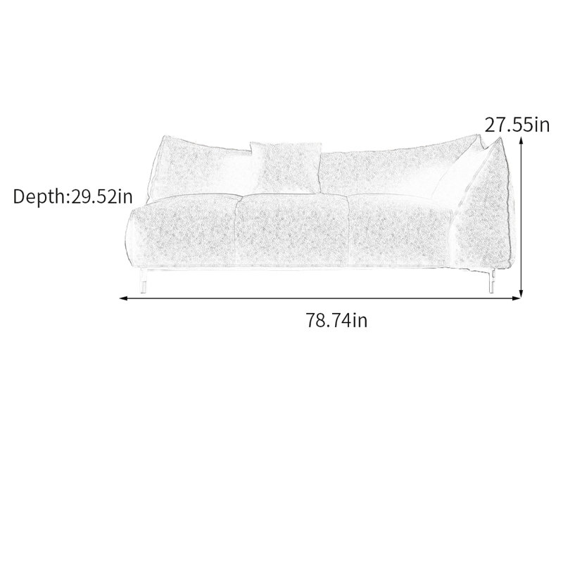 Chaise longue en flanelle de luxe en bois massif, Gris, Orienté à droite