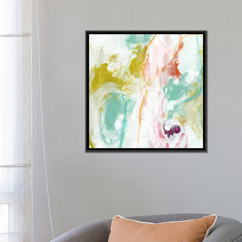 « scattershot i », reproduction sur toile, H 18 po x l 18 po x P 1,5 po, Toile avec cadre noir, Pas de tapis