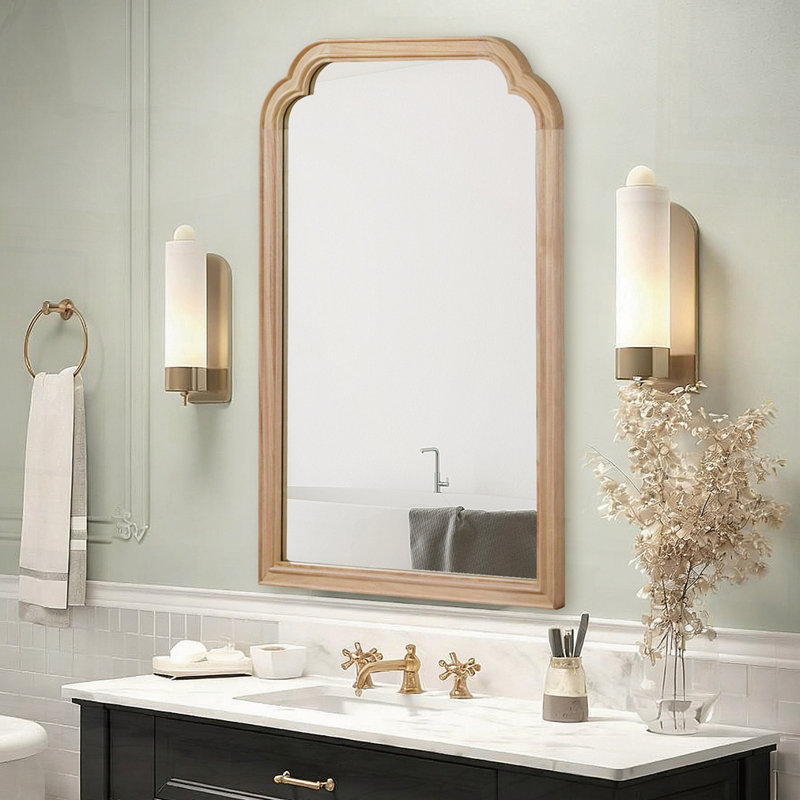 Miroir de coin, 24 po x 1 po, Bois naturel