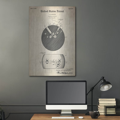 «Bowling Ball Finger Grip Blueprint Parchment» par Luxe Metal Portfolio