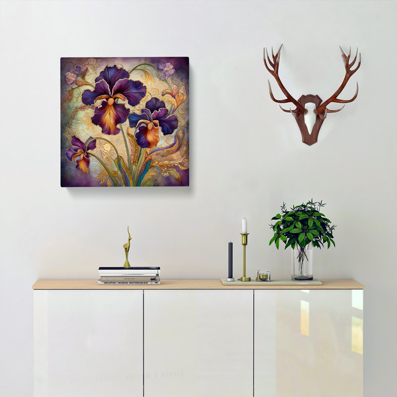 Iris Flower Paisley - Wrapped Canvas, 35cm H x 35cm W x 3cm D