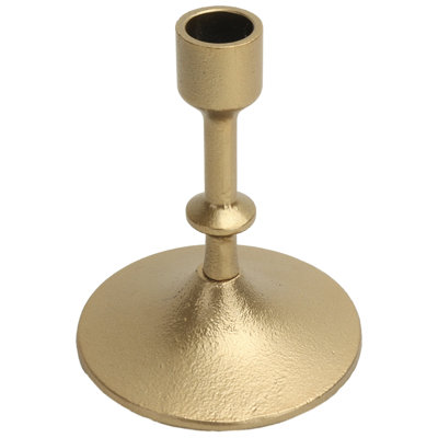 Porte-bougie conique en fonte or 5,3 po, moyen