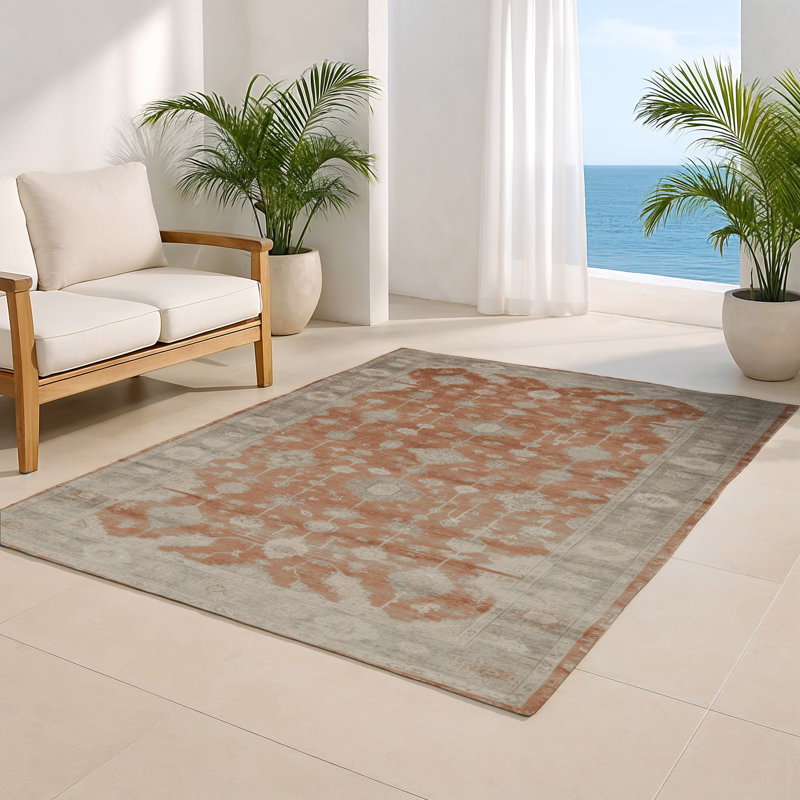 Overdyed Gray Indoor and Outdoor Area Rug, Rectangle 8' x 10'