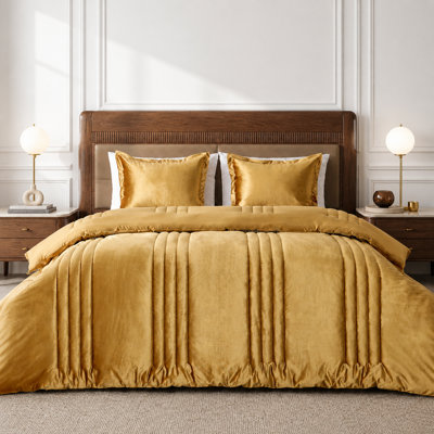 Ensembles d'édredon en velours de luxe 3 pièces. Ensemble d'édredon léger en velours doux et moelleux
