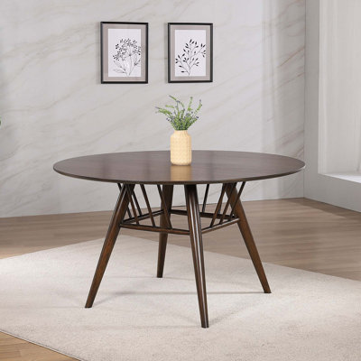 Table de salle à manger ronde en noyer foncé