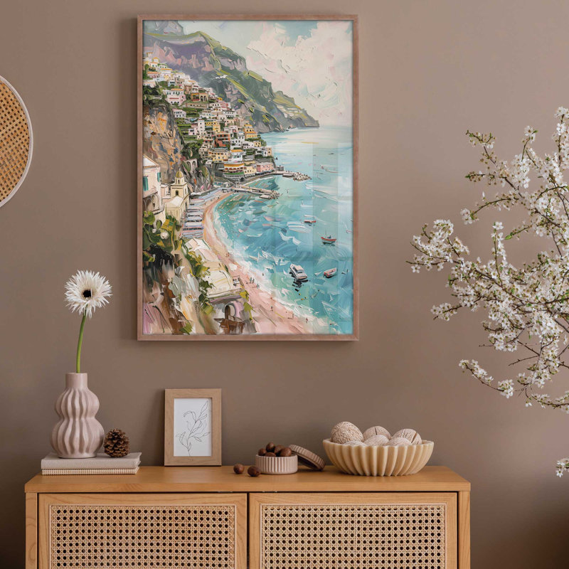 «Coastal Charm», impression encadrée sur papier par Azure Artisanal Studio, Rose poudre, H 21 po x l 17 po x P 1,375 po