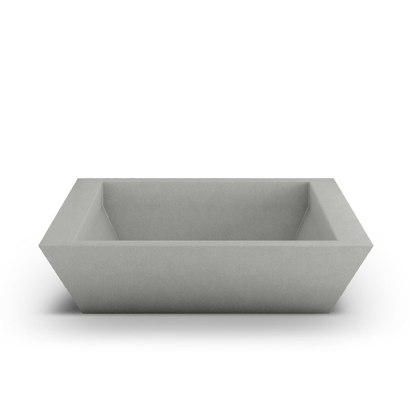 Newport Shallow Concrete Planter , Dover Blue, 6" H x 24" W x 24" D