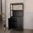 Black Bamboo Storage Cabinet, Separate Bathroom Cabinet With 2 Doors, Floor Cabinet Organizer For Living Room, Kitchen, Entrance-1665796472-1665796473