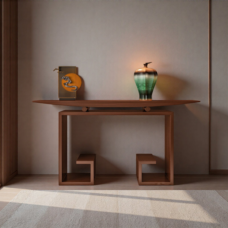 Console d'entrée moderne en bois, Noyer, H 31,5 po x l 55,12 po x P 11,81 po