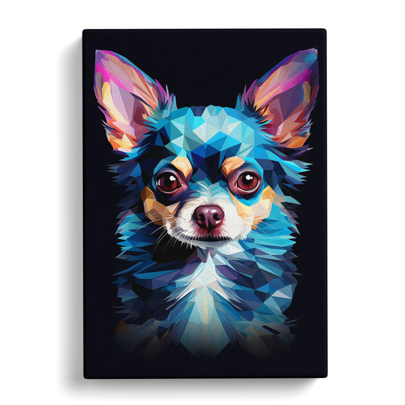 Chihuahua Geometric Art - Wrapped Canvas, 60cm H x 40cm W x 3cm D