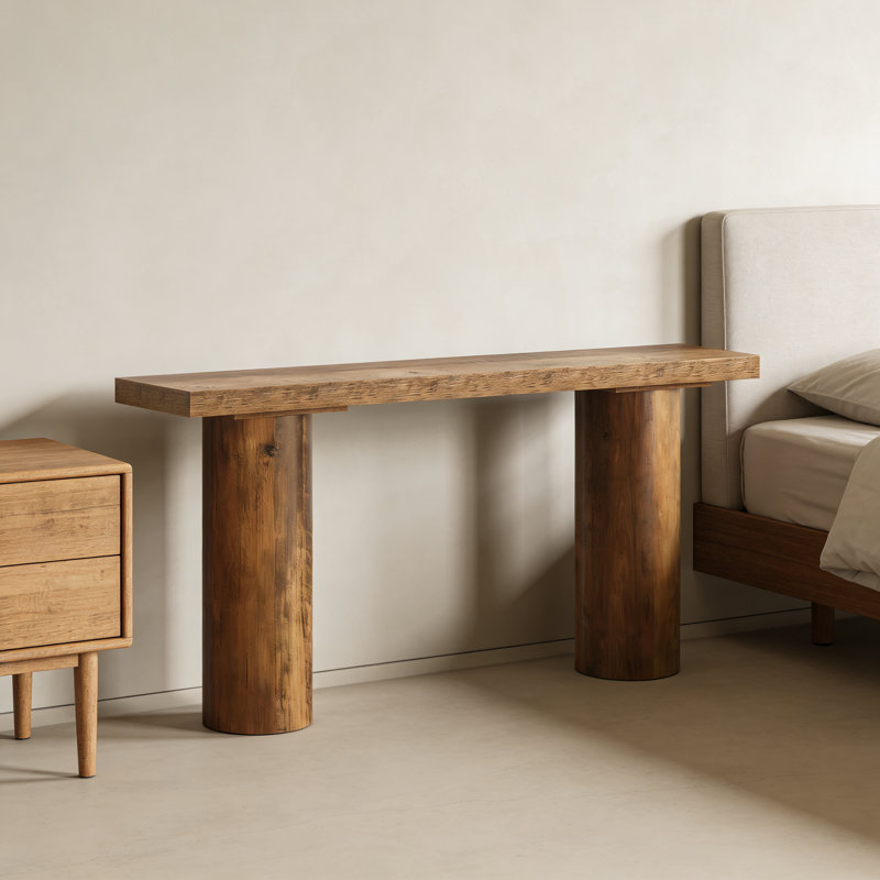 Thick Wood Leg Console Table