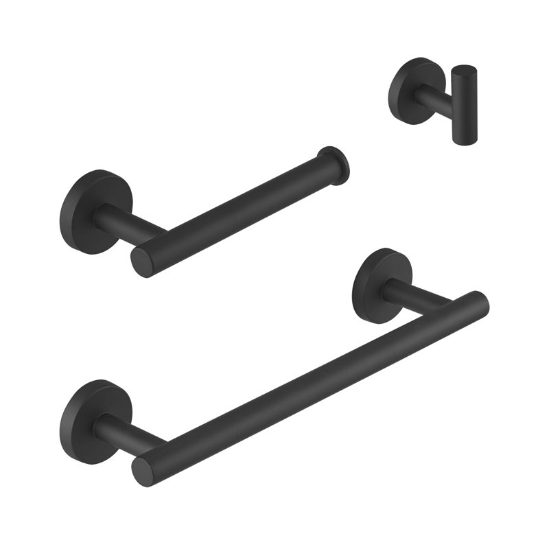 3 - Piece Bathroom Hardware Set, Matte Black