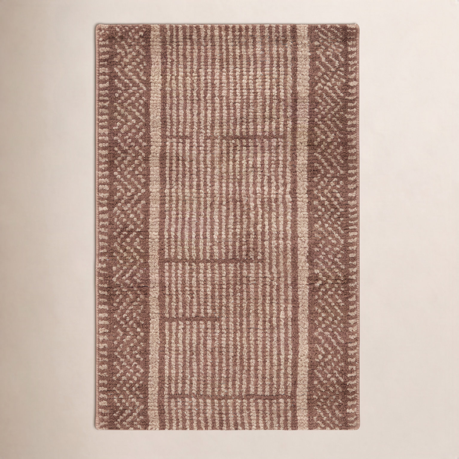 Vanna Hand-Knotted Striped Wool Rug, Red, 7'9x9'9