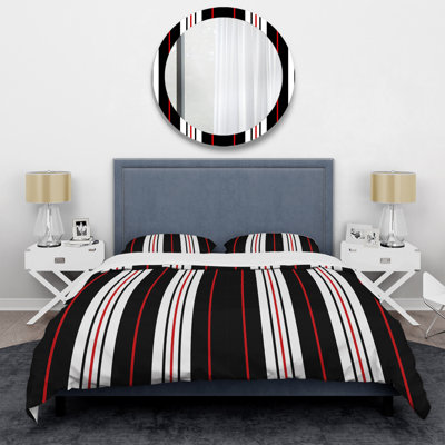 Ensemble de housse de couette en microfibre noir / blanc 3 pièces