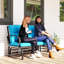 Chaise berçante d'extérieur en métal avec coussins-2107773416-2107773417
