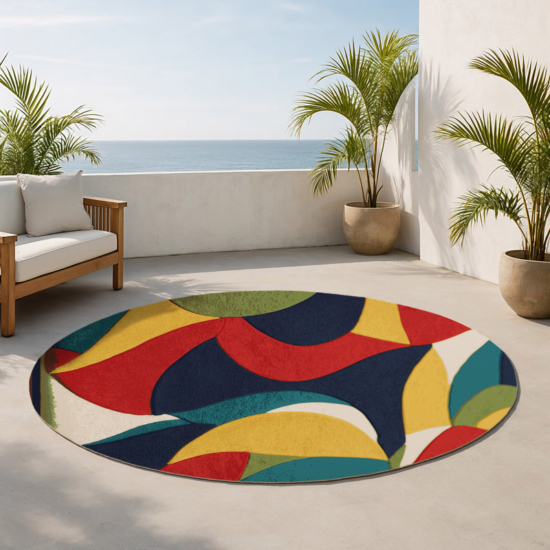 Tapis intérieur et extérieur Snappy Wiggle, Rond 5 pi