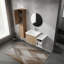 Meuble-lavabo mural 36 po avec lavabo et armoire latérale 36 po, portes à fermeture douce, armoire combinée-1086093587