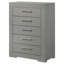 Commode de chambre à coucher à 5 tiroirs gris Rodrigue-106920930