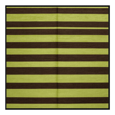 Machine Washable Horizontal Stripes Brown Area Rug