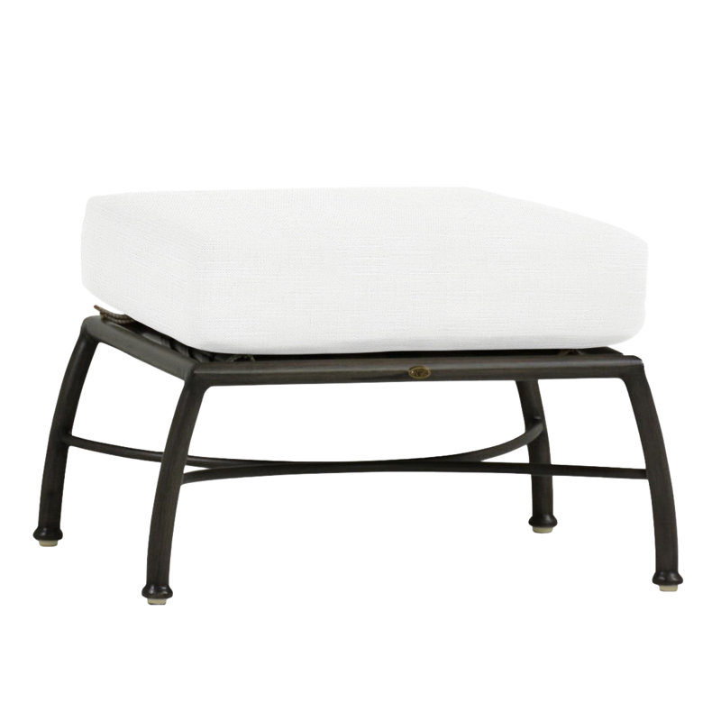 Majorca Outdoor Ottoman with Cushion, Rollo Lace, No Welt