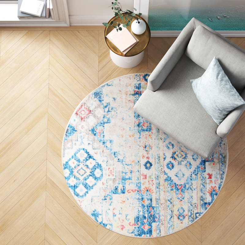 Tapis bleu Leanora, Rond 5 pi