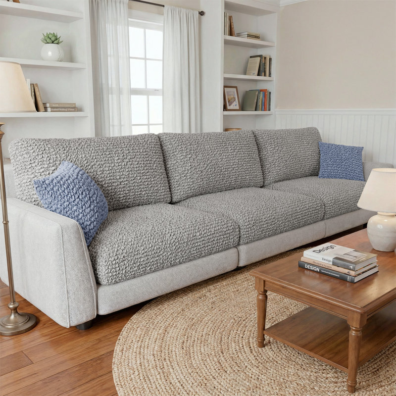 Housse extensible pour coussin de siège - Style italien et qualité supérieure - Collection CottonRich, Platine