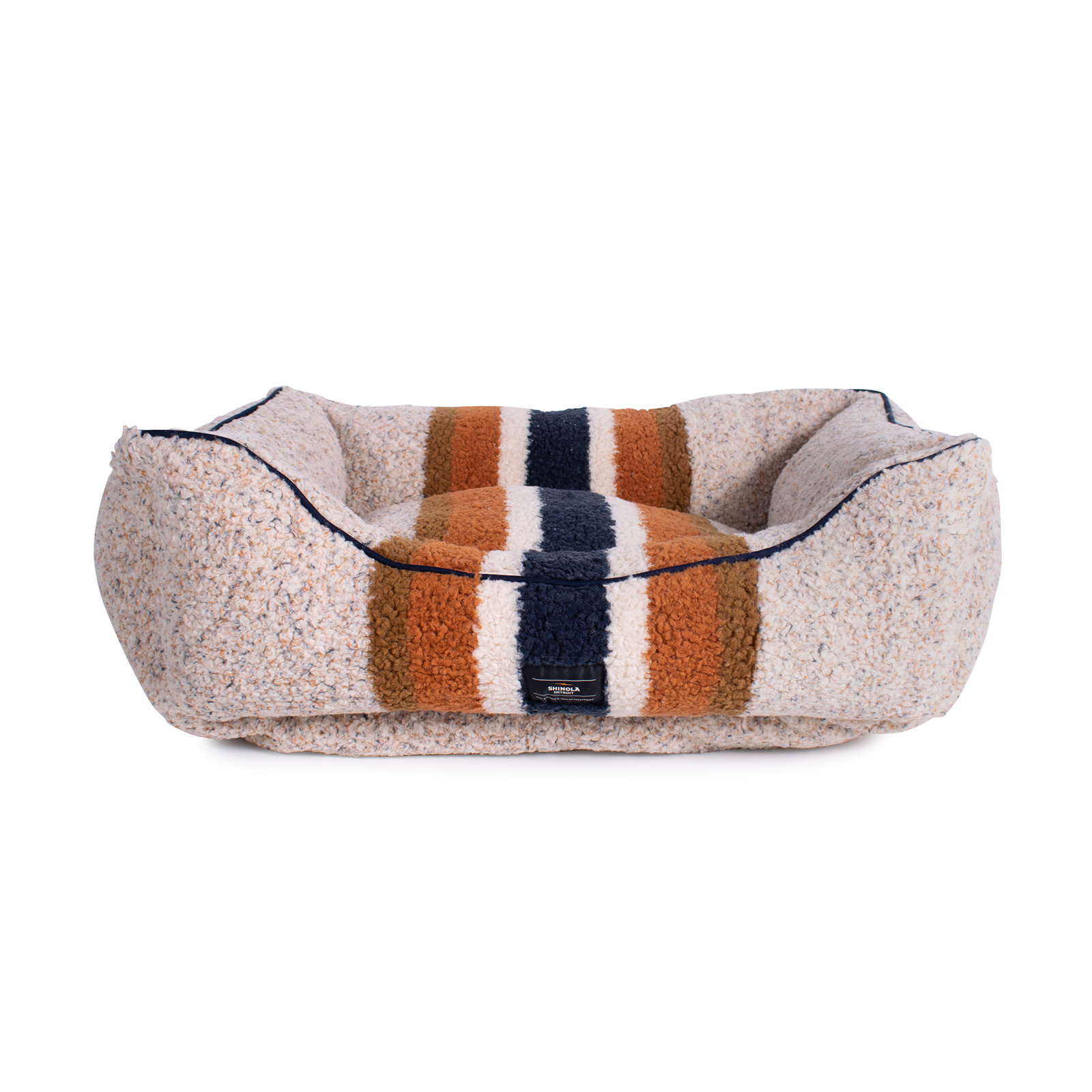 Kuddle Striped Pet Bed, Medium (30" W x 24" D x 9" H), Rust