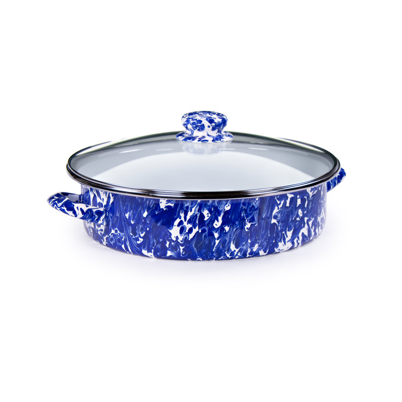 Swirl Saute Pan with Lid, Cobalt, 8 Qt.