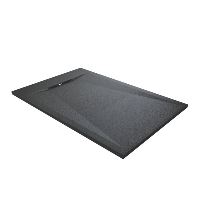 60"W x 32"D Wheelchair Accessible Low Threshold Shower Base with Reversible Drain, SMC Cover, 1" H x 59.06" W x 31.50" D