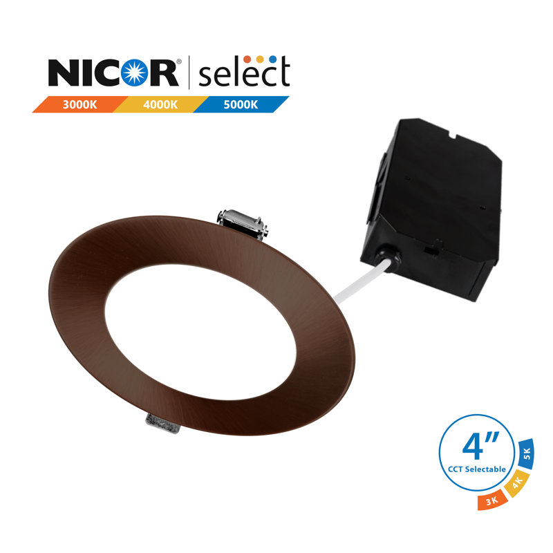 Ensemble d'éclairage encastré 4 "Ultra Slim, Bronze huilé