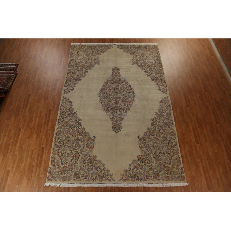 Sabeeh One-of-a-Kind Rectangle 9'5" X 14'1" 1920s Wool Area Rug in Beige
