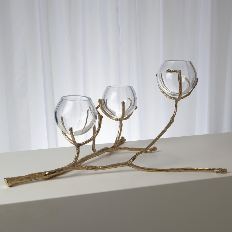 Twig 3 Vessel Large Vase, Brass