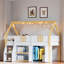 Lit mezzanine bas avec tablettes, armoires et lumières à DEL-1666115215
