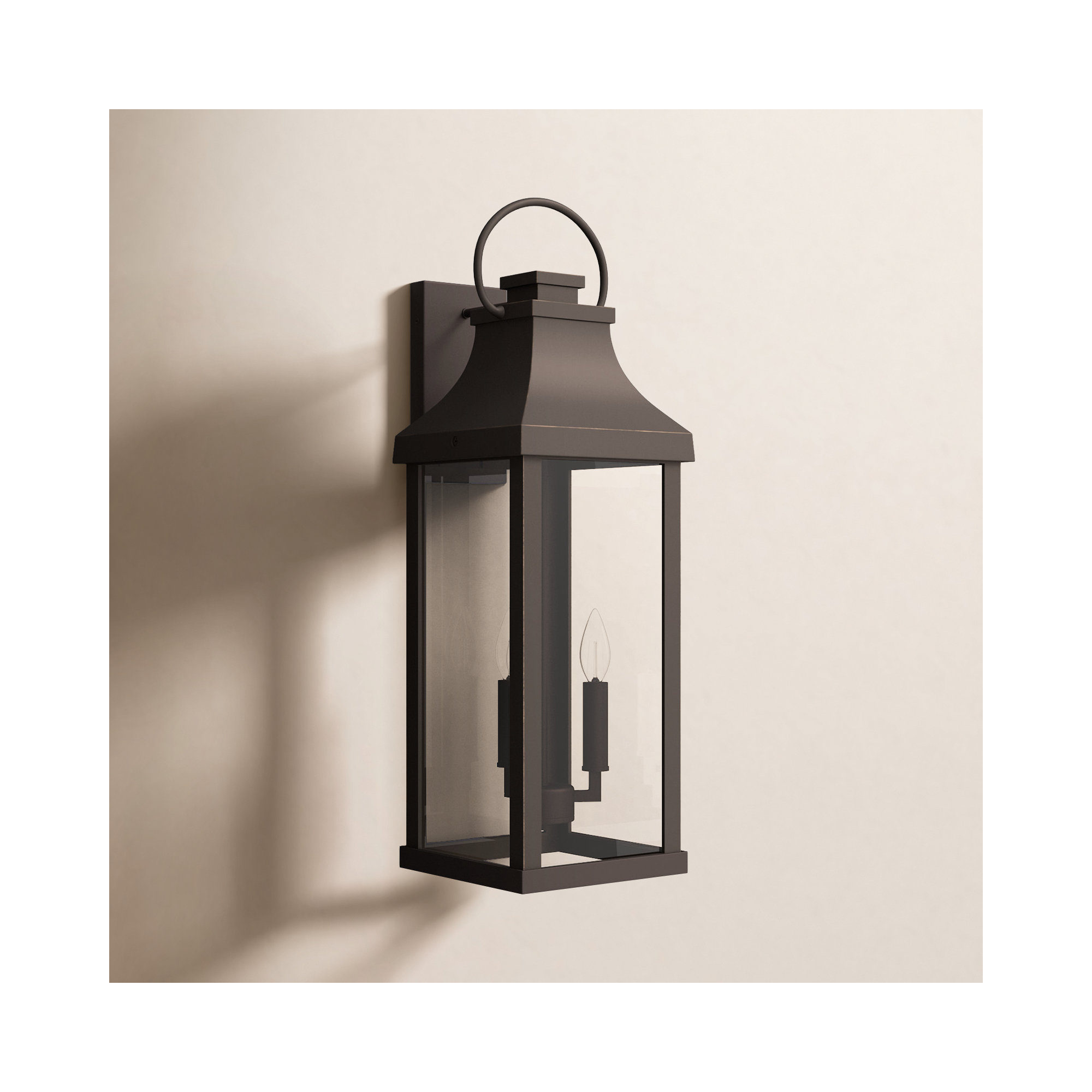 Caden 3 Light Outdoor Wall Light, Oiled Bronze