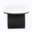Table basse ovale de luxe moderne, table basse de 47,24 po avec tiroir de rangement, plateau en faux marbre, table centrale en métal noir pour le salon-1053028019-1053028016