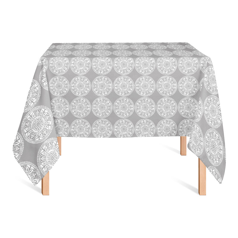Geometric Square Tablecloth, Gray