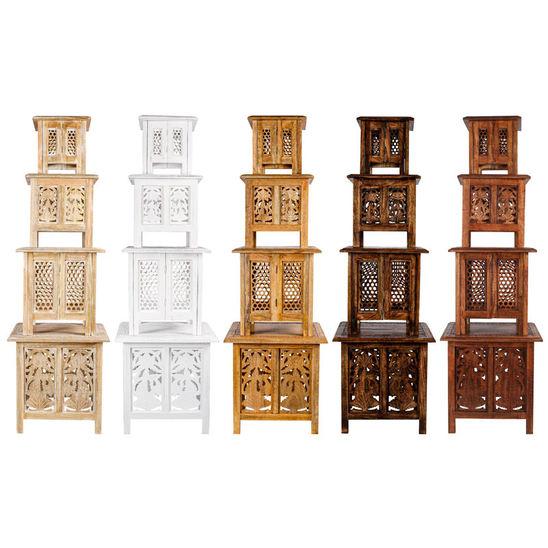 Abbey End Table, White, 46cm H x 45cm W x 45cm D