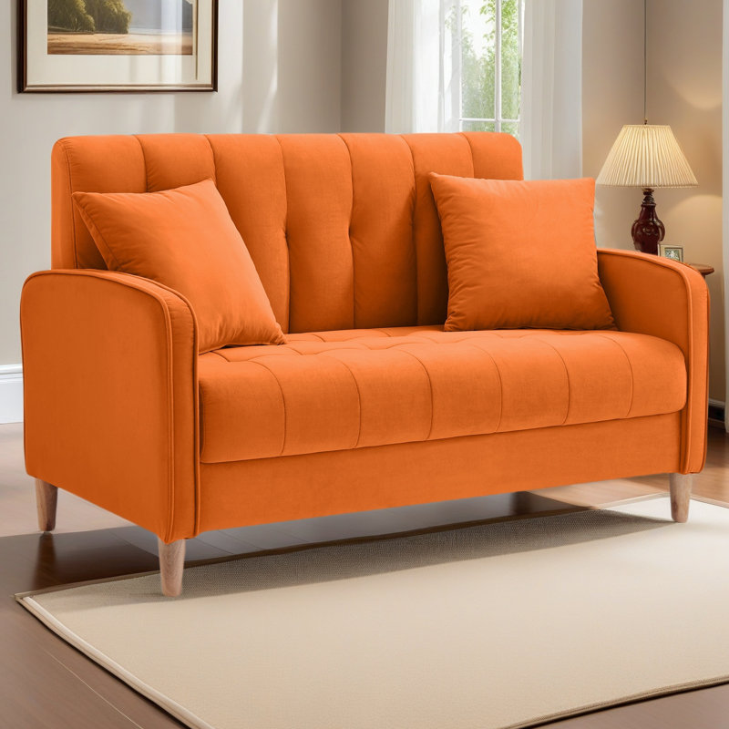 Canapé rembourré en velours de style moderne, Orange