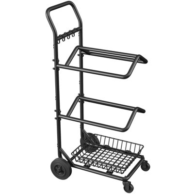 Support de selle robuste à 2 niveaux de 52 po de hauteur avec roues tout-terrain, l 26,8 po x P 19,8 po, support de selle autoportant avec roues verrouillables et panier de rangement, support de selle stable pour vestiaire